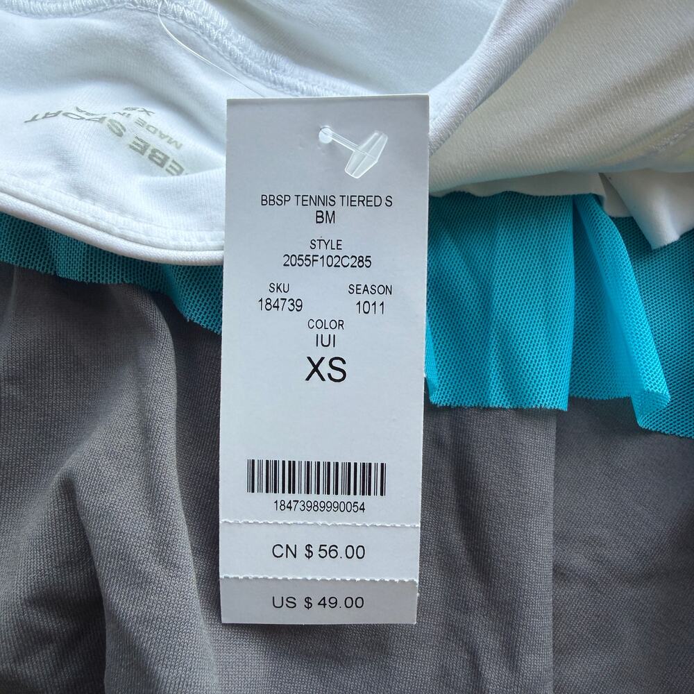SOLD!!NWT New Bebe Sport 3 Piece Tennis Set Tank + 2 Skorts Size XS - Picture 11 of 11